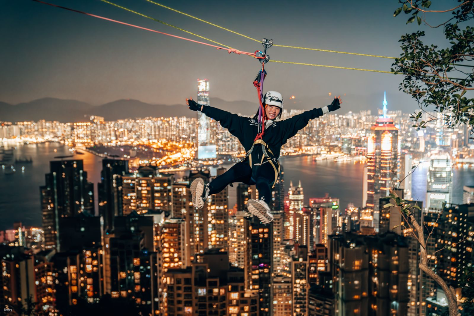 Hong Kong Victoria Peak Zipline Experience | Professional Coach Team | Hong Kong Night View - Photo 1 of 7
